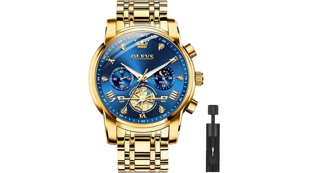 silver stainless steel chronograph