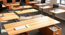 sit stand desks with cable drawers