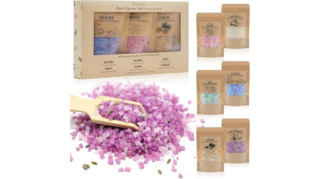 six piece bath salt set