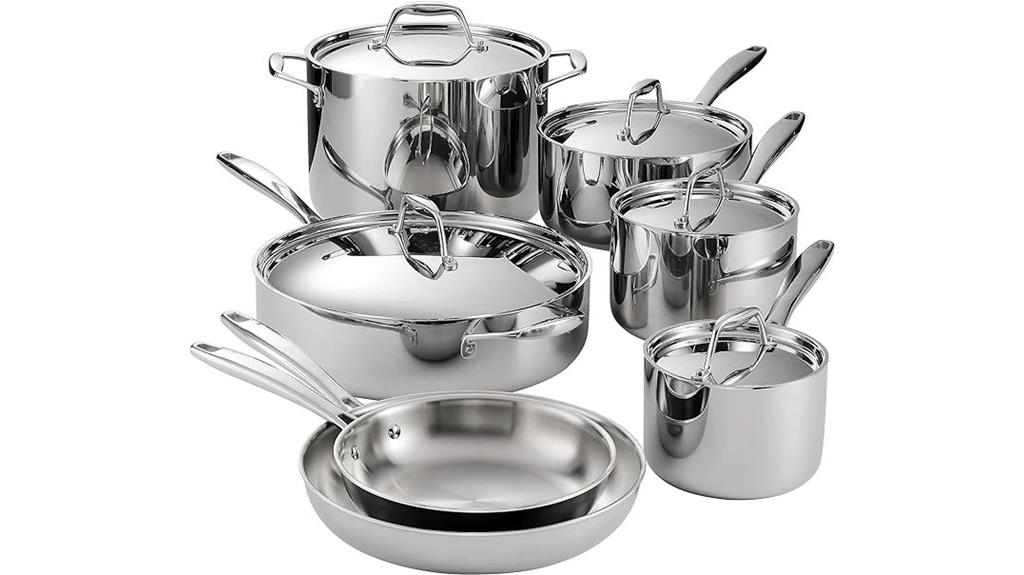 stainless steel 12 piece cookware