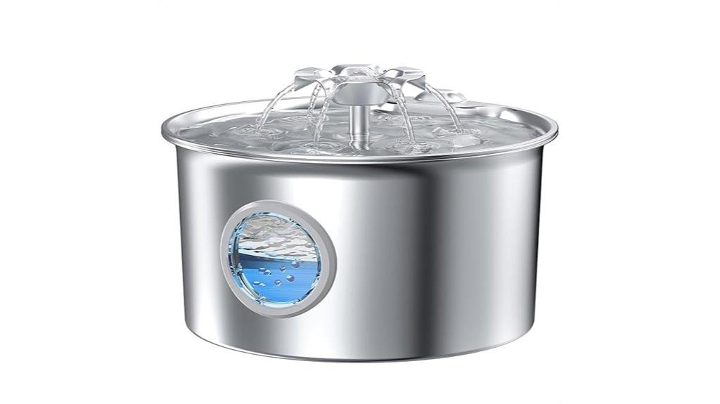 stainless steel fountain with led