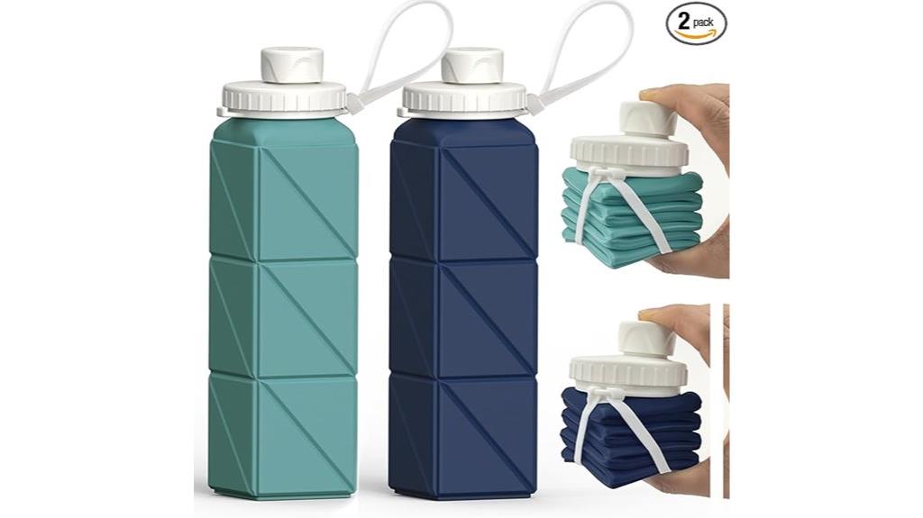 two pack collapsible water bottles