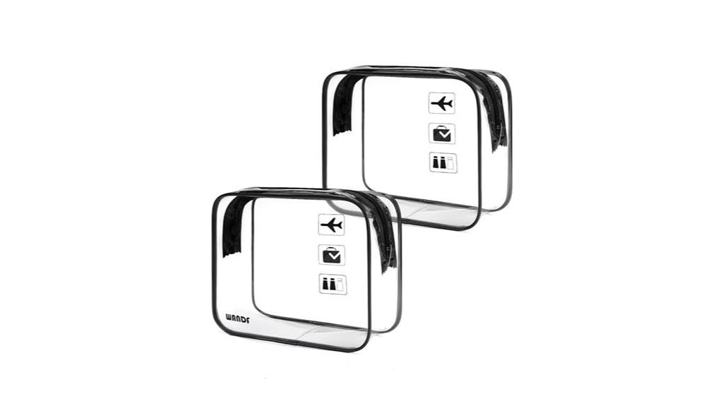 two tsa approved toiletry bags