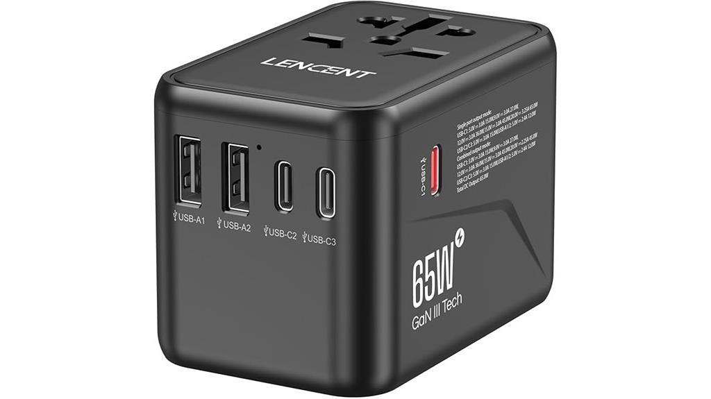 universal travel adapter with usb c