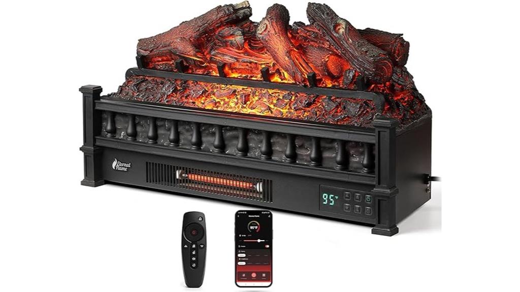 wifi controlled quartz fireplace