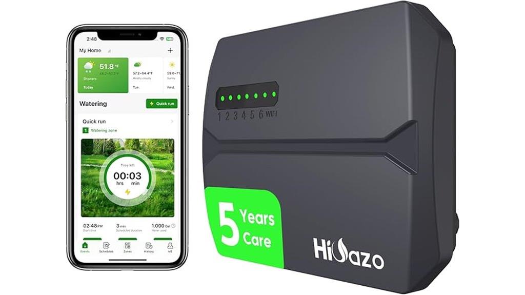wifi enabled 6 zone sprinkler