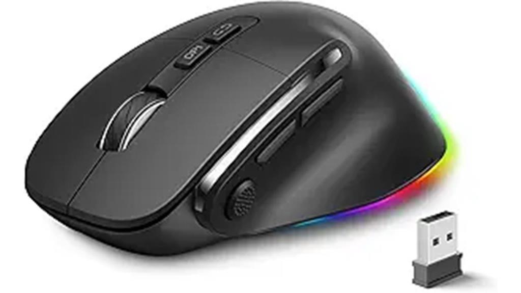 wireless ergonomic rechargeable mouse