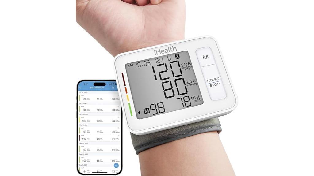 wireless wrist blood pressure monitor