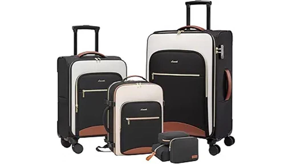 women s six piece luggage set