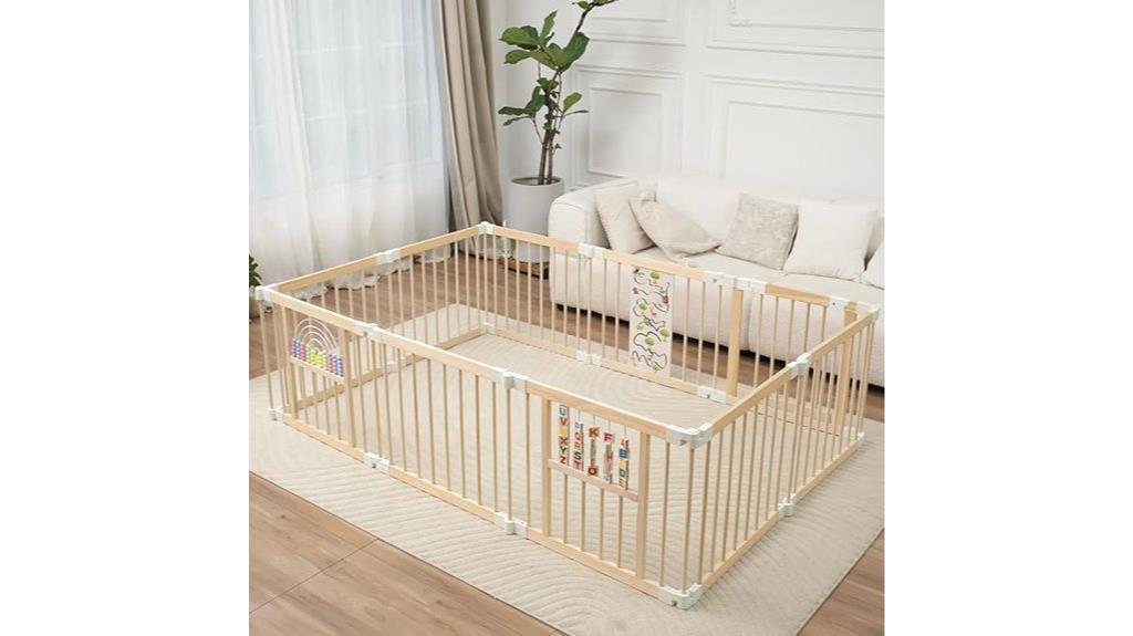 wooden foldable baby playpen