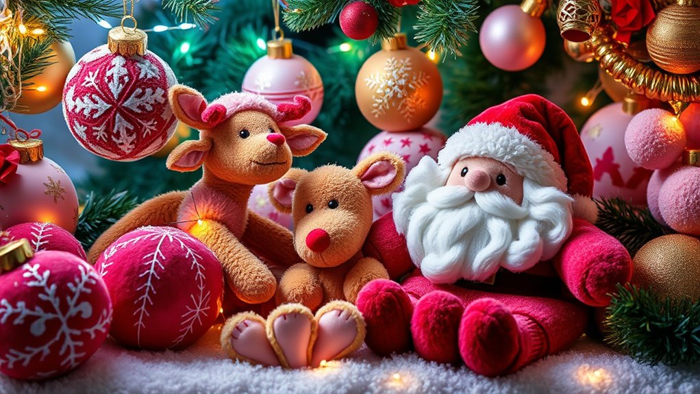 choosing festive plush toys