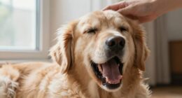 comfort and reassure anxious dog