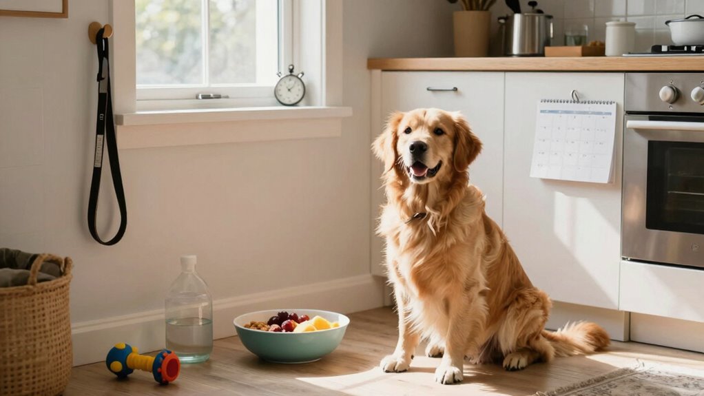 consistent daily dog routine