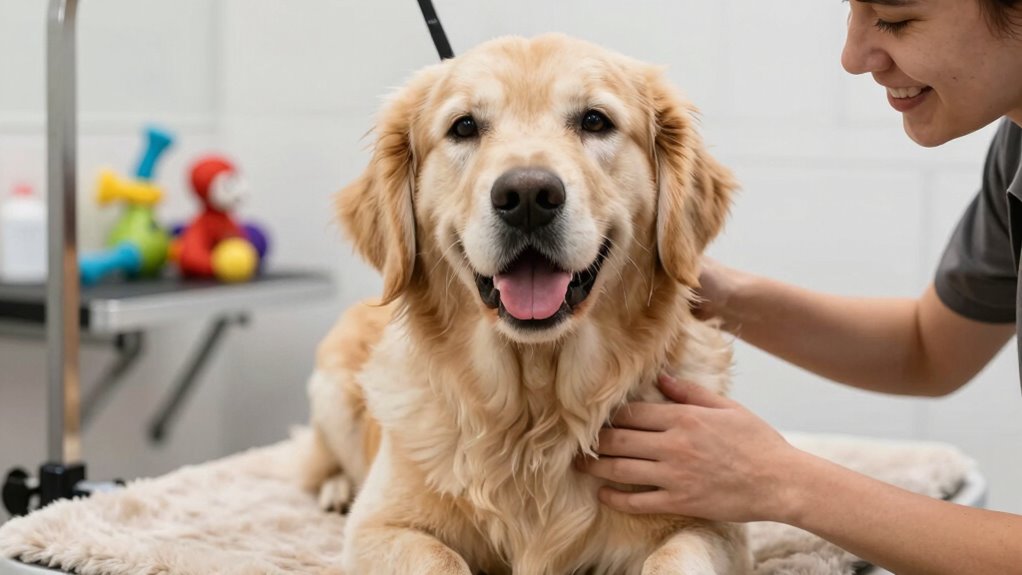 cooperative grooming and vet care