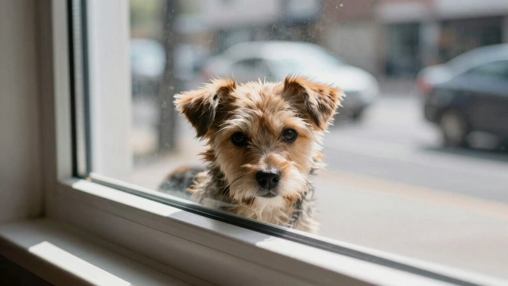 dog barking at window