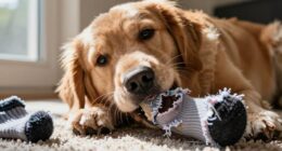 dog chewing dangerous objects