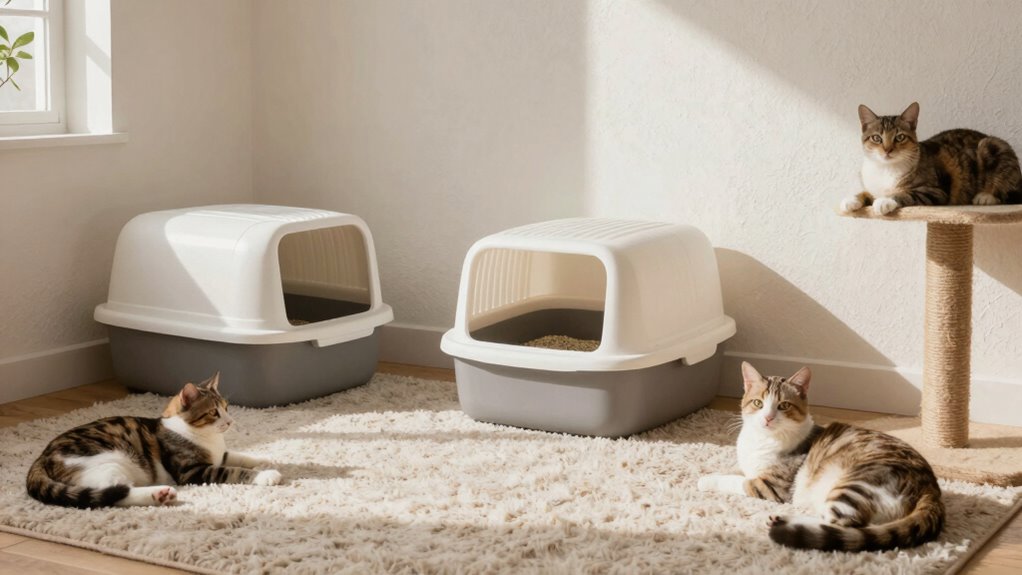 multiple litter boxes prevent fights