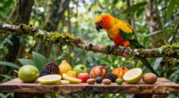 parrot foraging mealtime enrichment