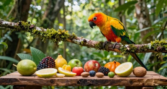 parrot foraging mealtime enrichment