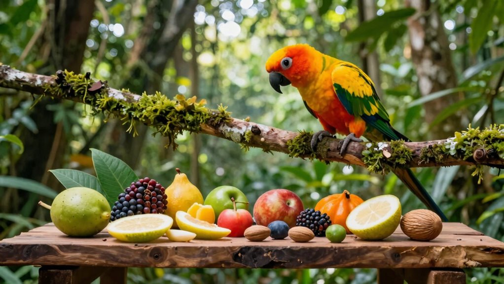 parrot foraging mealtime enrichment