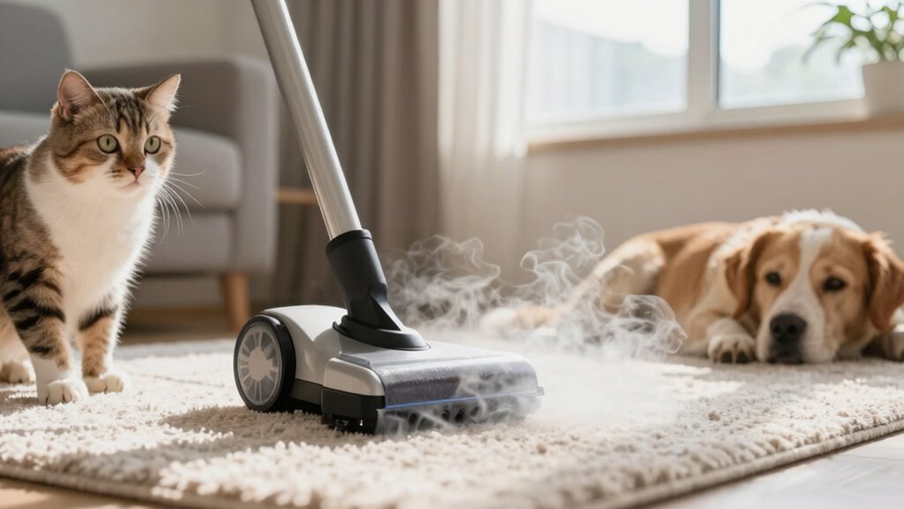 pet safety during steam cleaning