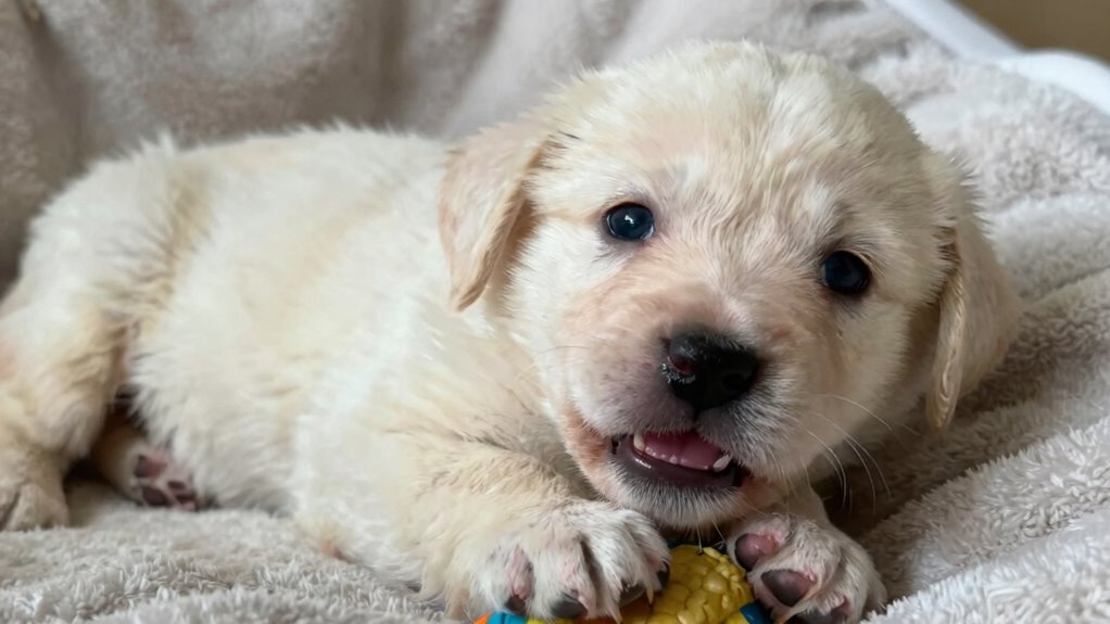puppy chewing and drooling
