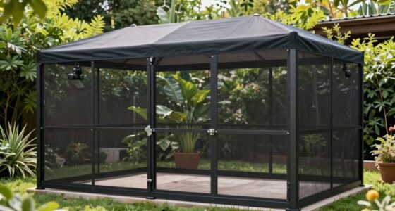 secure catio with shade