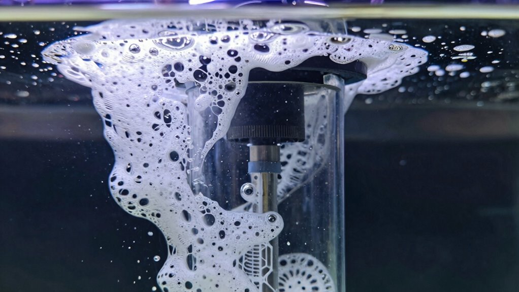 stable foam indicates effective skimming