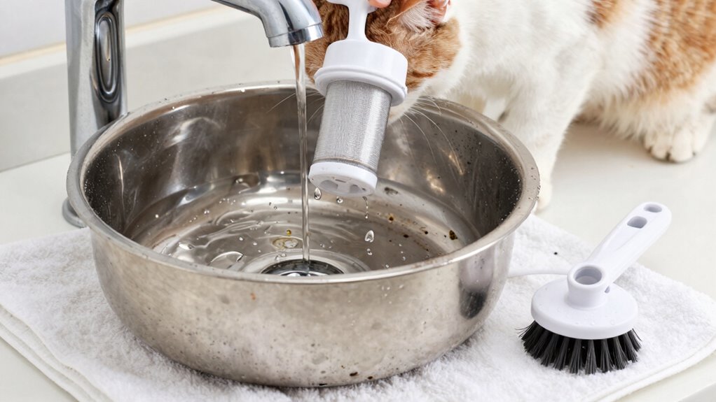 thorough fountain cleaning routine