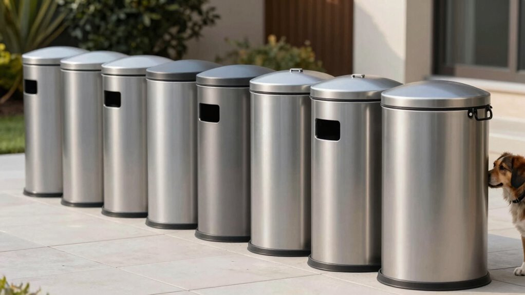 top locking dog trash cans
