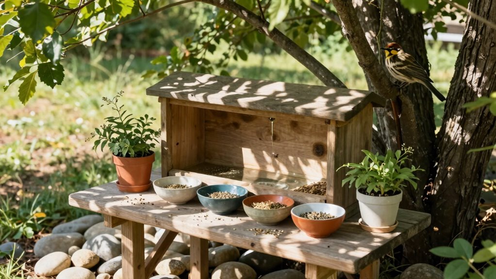 calm organized feeding area
