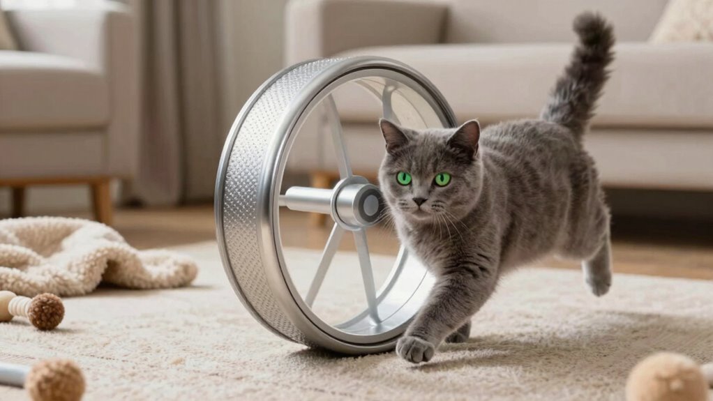 cat exercise wheel setup