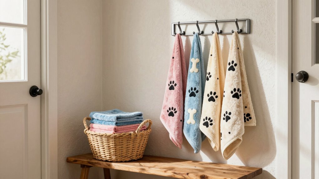 dog towel station near door