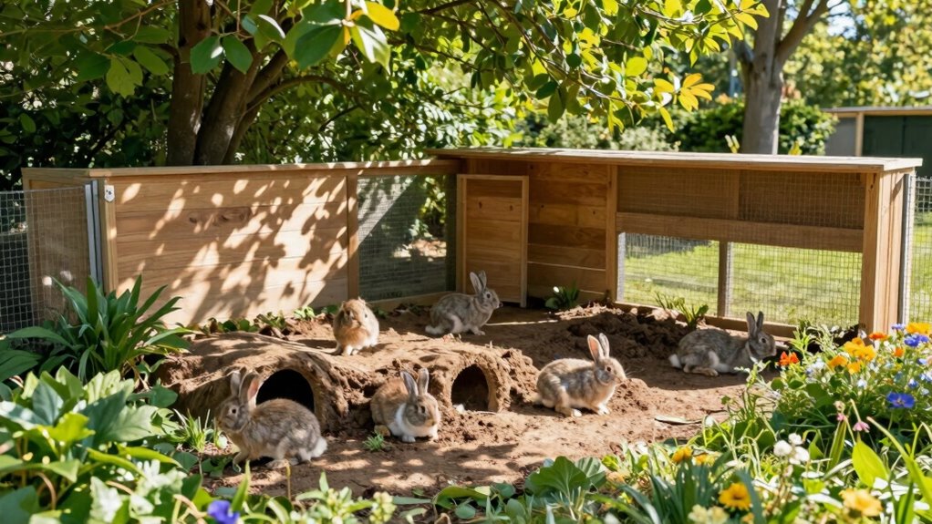 safe shaded outdoor rabbit runs