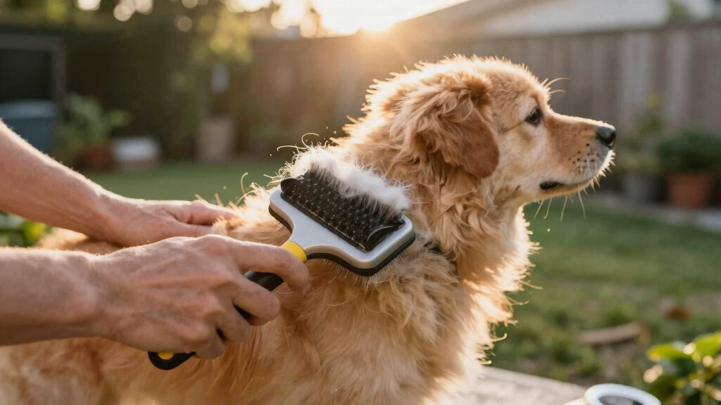 Pet Hair Remover Brush & Grooming Gloves - Deshedding Tool For Dogs & Cats, Massage And Cleaning Comb