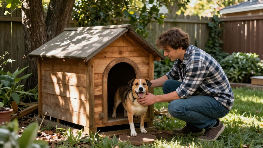 Win World Introduces Walk-In Wooden Dog House With Covered Run And Exterior Storage